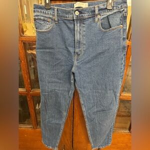 Abercrombie & Fitch Women’s Mom High Rise Straight Blue Jeans